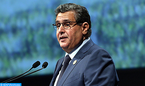 M. Aziz Akhannouch intervenant  à l'ouverture des 9-èmes Assises de l'agriculture à Meknès-AN