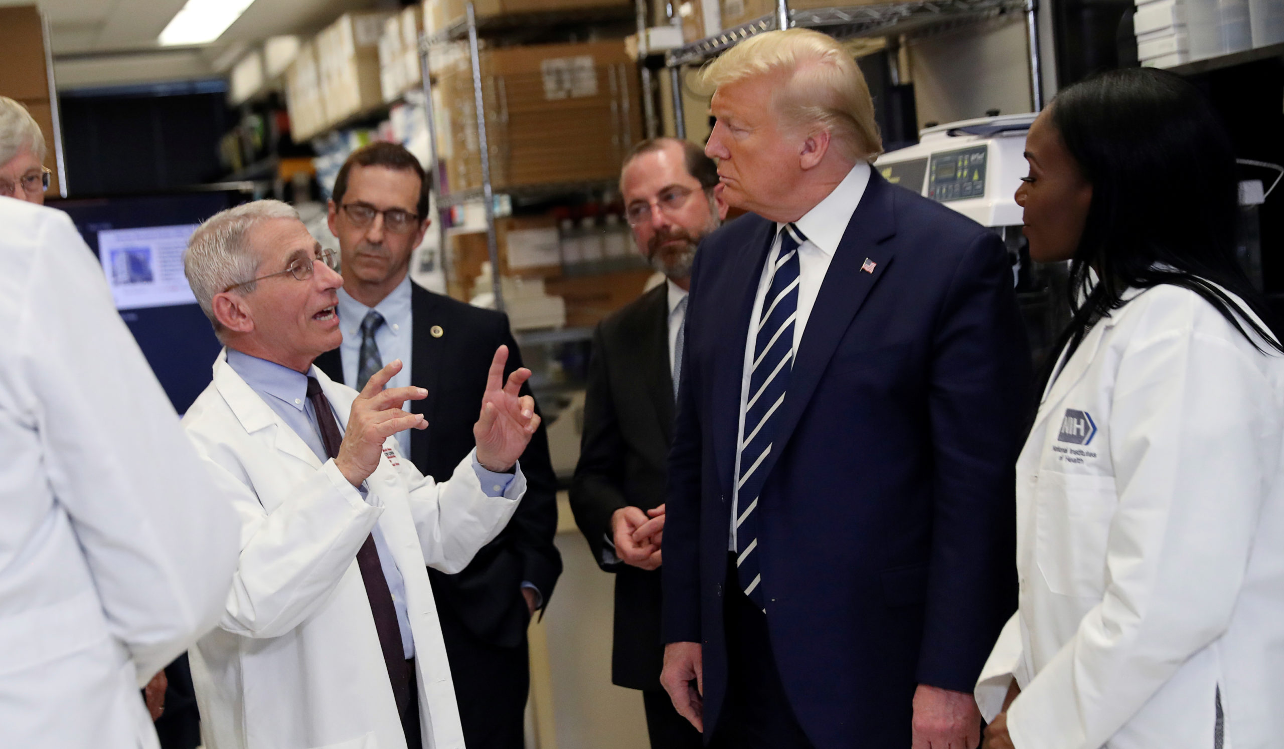U.S. President Trump participates in briefing at National Institutes of Health Vaccine Research Center in Bethesda, Maryland