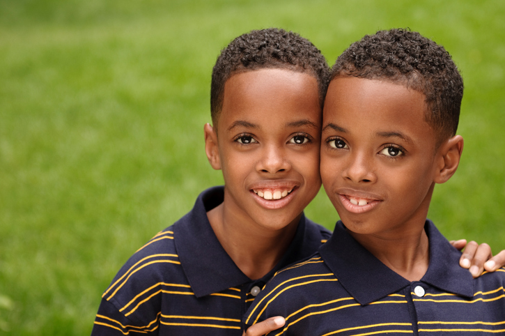 Twin Brothers Smiling